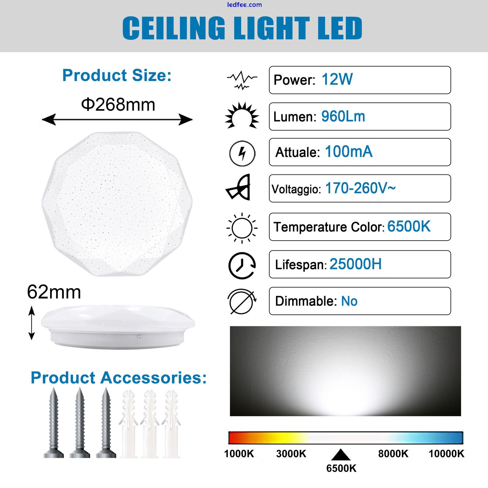 Bright LED Ceiling Light Panel Down Lights Kitchen Bedroom Living Room Wall Lamp 0 