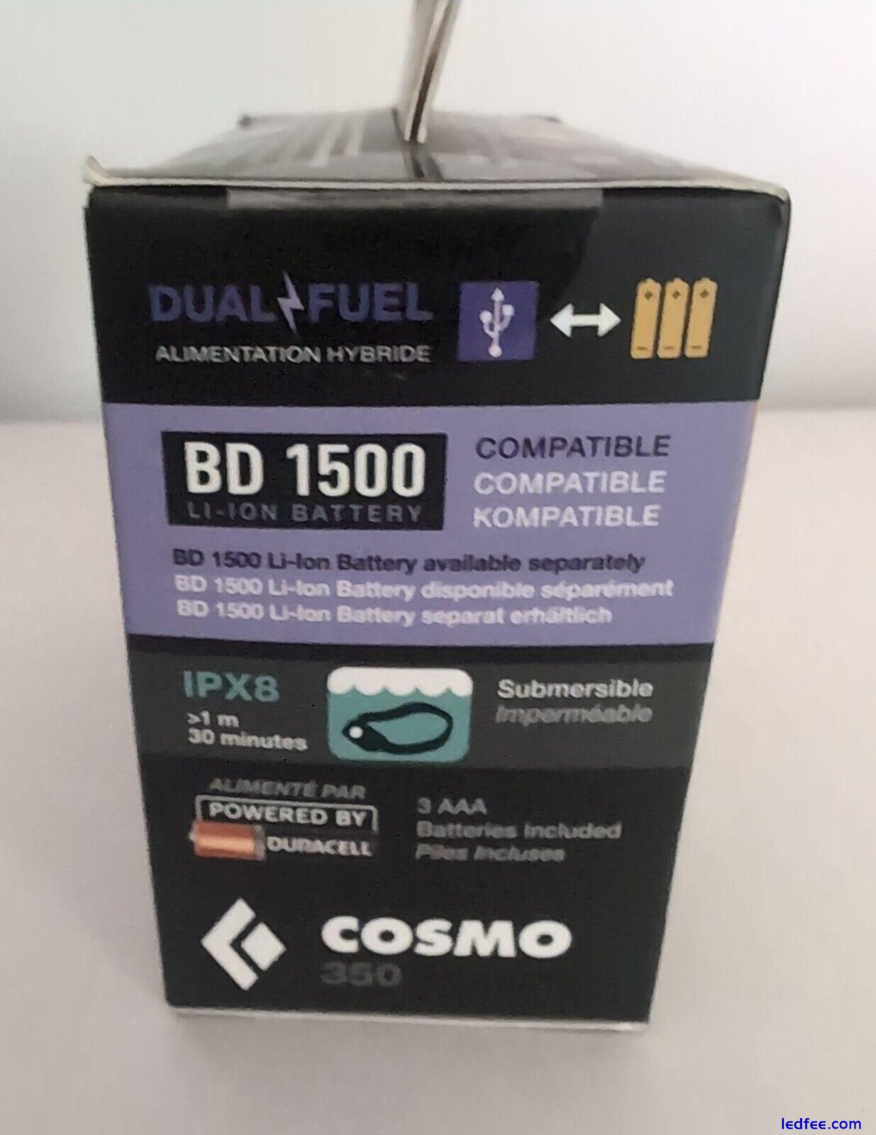 Black Diamond Cosmo 350 Lumen Head Torch Hybrid Dual Fuel New Unopn Graphite ME3 2 