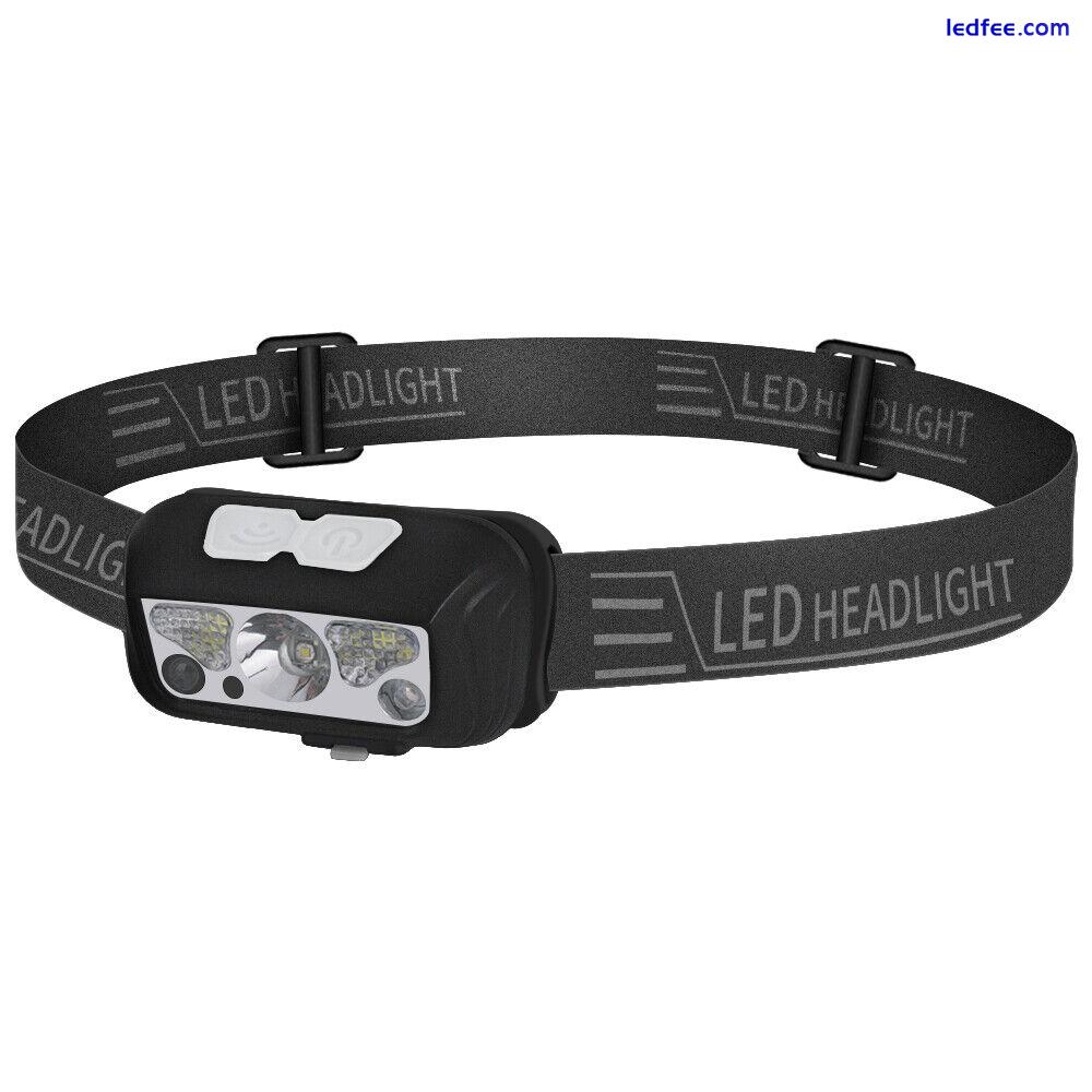 USB Sensor Head Light Torch LED Headlamp Headlight Lamp Rechargeable Work Light 2 