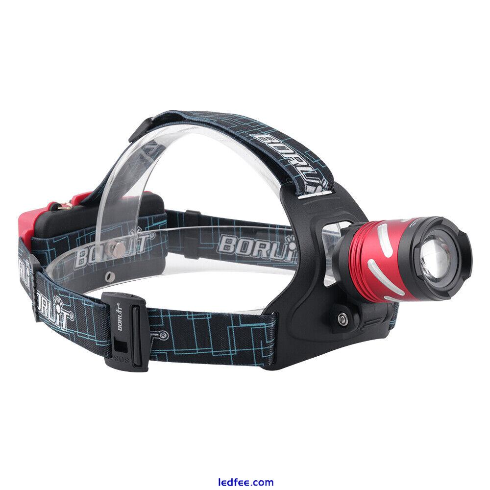 Super Bright Waterproof Head Torch Headlight LED Zoom USB Rechargeable Headlamp 1 