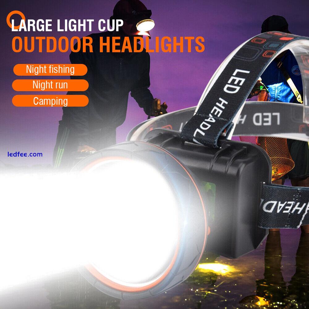 Super Bright Head Torch LED Headlight USB Rechargeable Fishing Camping Headlamp 2 