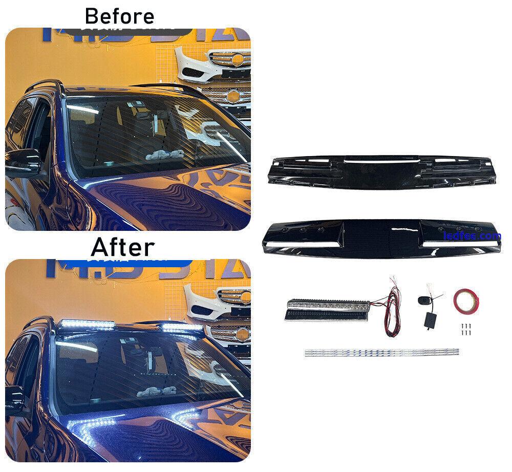 Roof light fits for Mercedes Benz GLB 2020-2024 top LED bars glossy black 4 