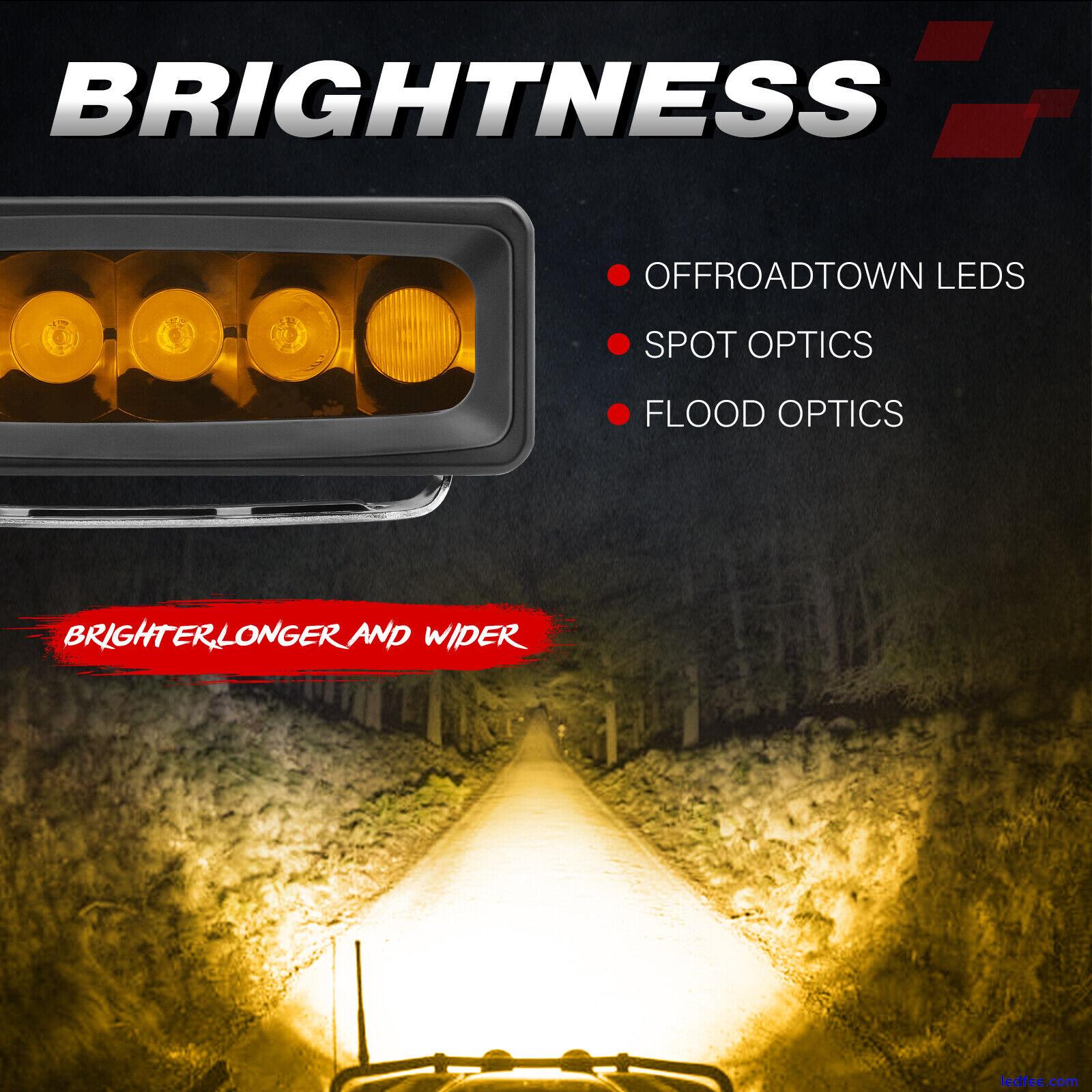 For Jeep Offroad Truck 2x 6inch Cree Amber LED Work Light Bar Spot Fog Driving 0 