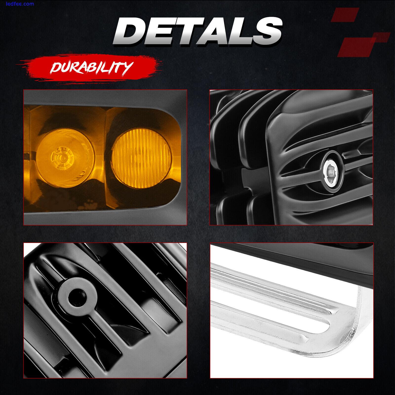 For Jeep Offroad Truck 2x 6inch Cree Amber LED Work Light Bar Spot Fog Driving 3 