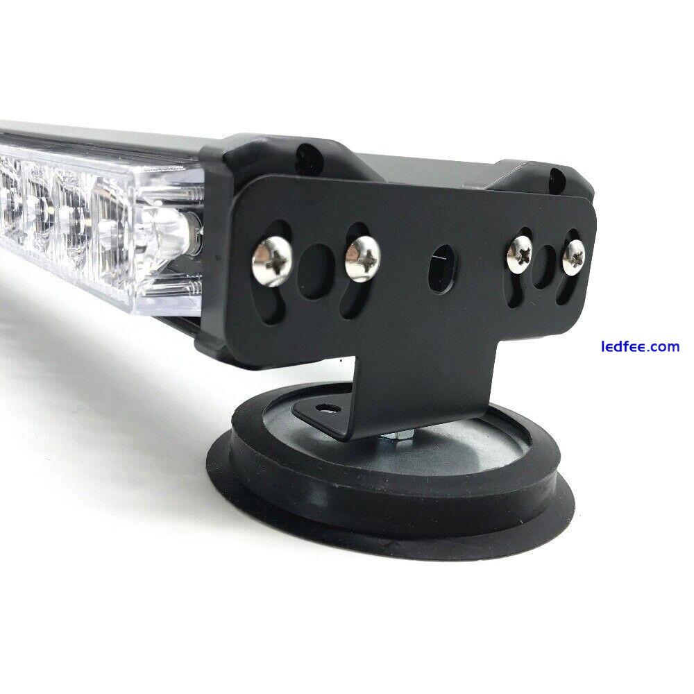LED Roof Recovery Light Bar Amber Warning Strobe Flashing Magnetic Beacon 12-24v 4 