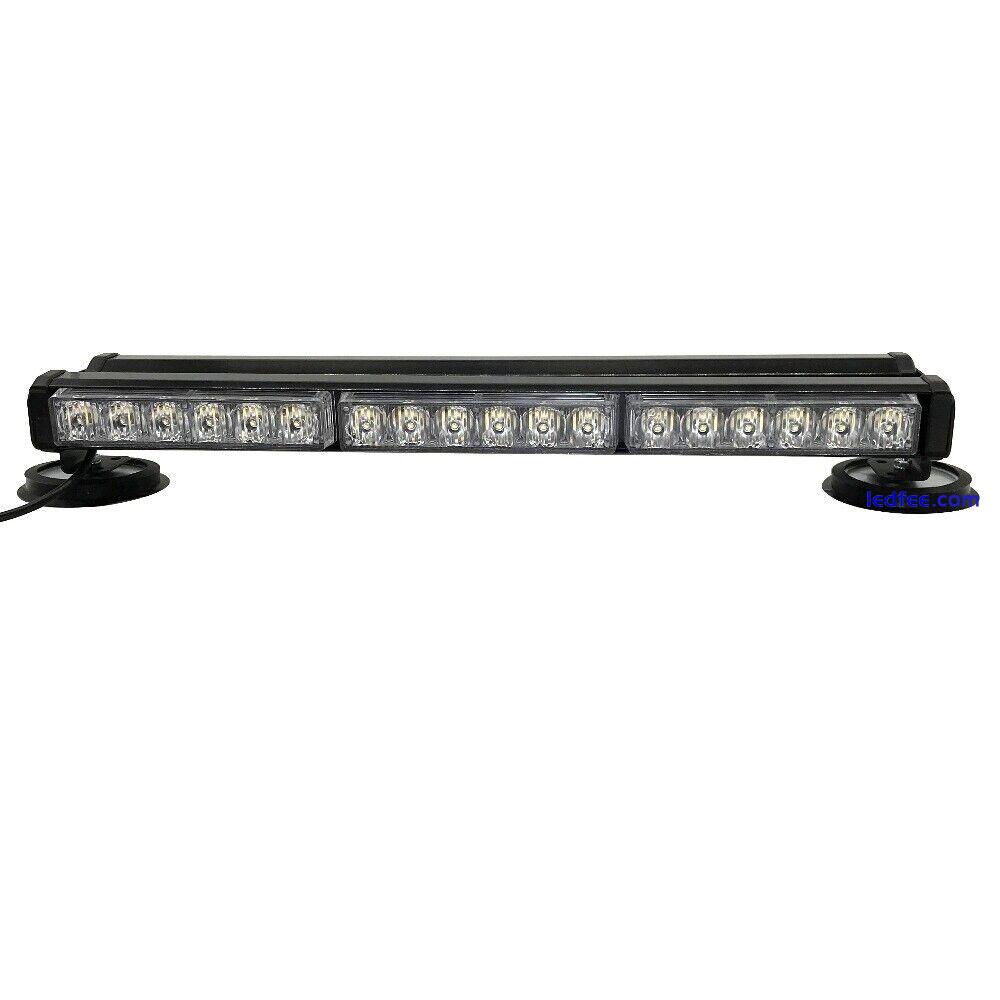 LED Roof Recovery Light Bar Amber Warning Strobe Flashing Magnetic Beacon 12-24v 0 