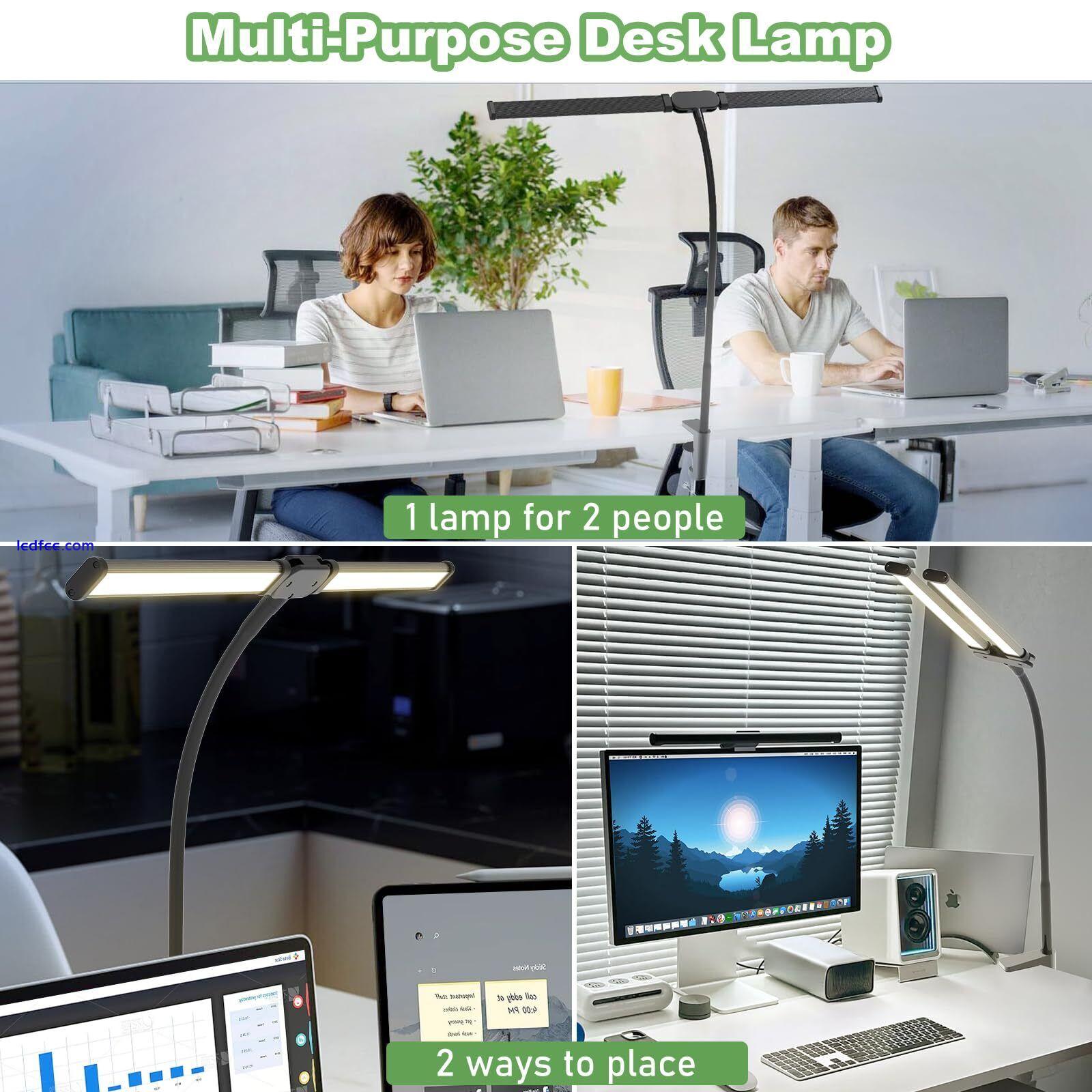 Desk Lamp for Office Home - LED Reading Light 160 LEDs with Clamp Table Lamps... 2 