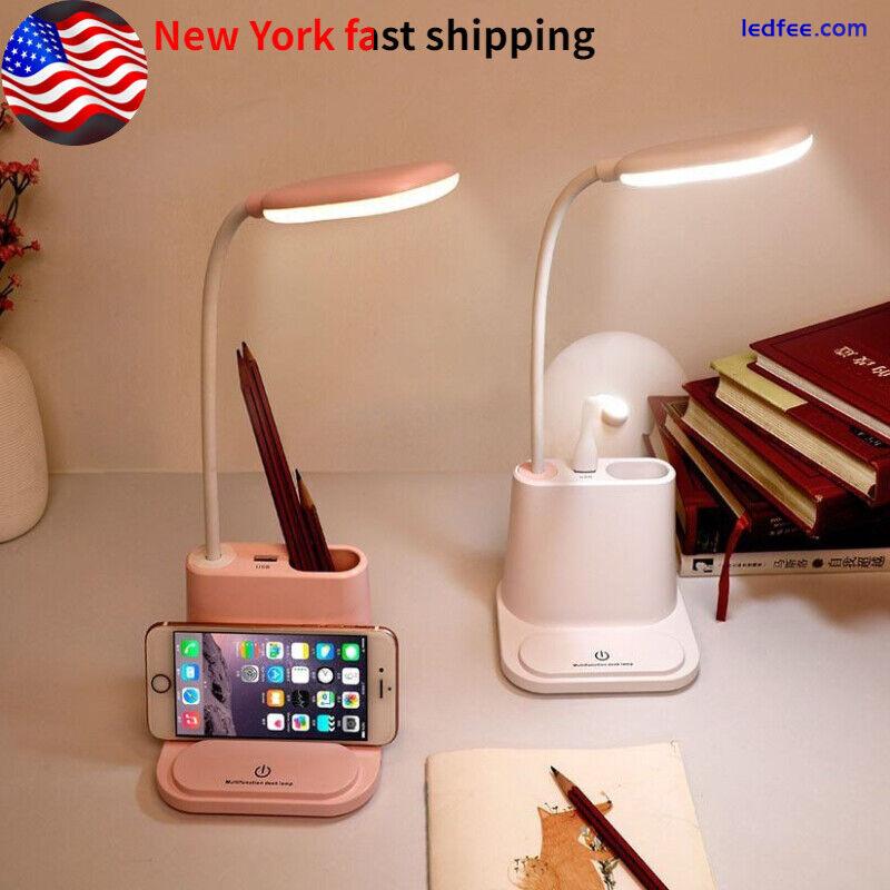 Touch LED Desk Lamp Bedside Study Reading Table Light USB Ports Dimmable US 1 