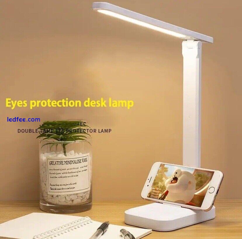LED Bedside Folding Study Dimmable Touch Control Desk Lamp USB Plug. 1 