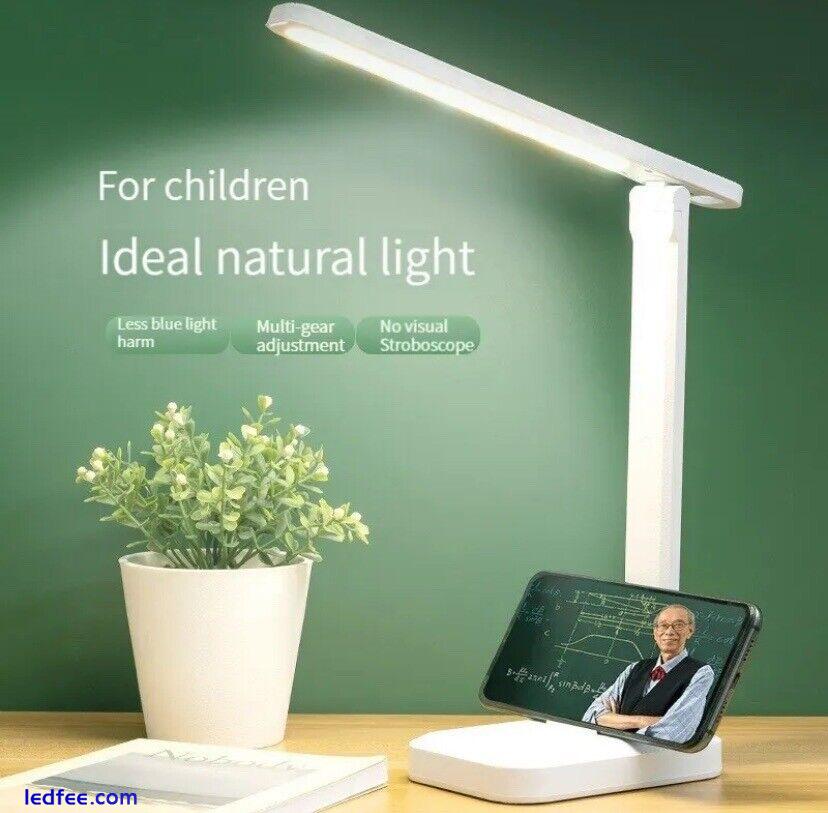 LED Bedside Folding Study Dimmable Touch Control Desk Lamp USB Plug. 3 