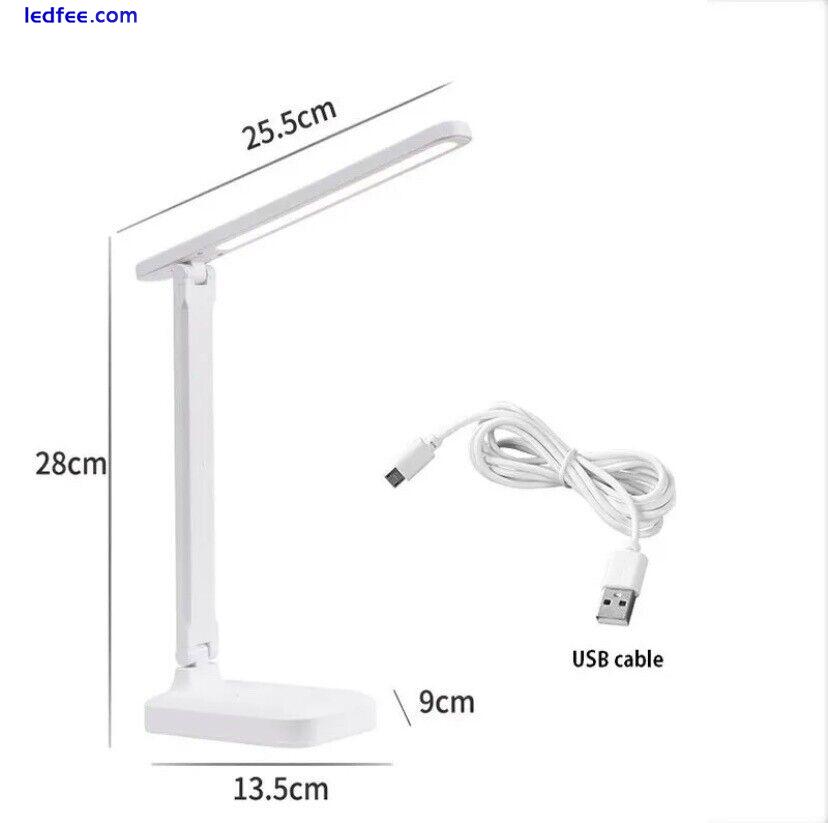 LED Bedside Folding Study Dimmable Touch Control Desk Lamp USB Plug. 4 
