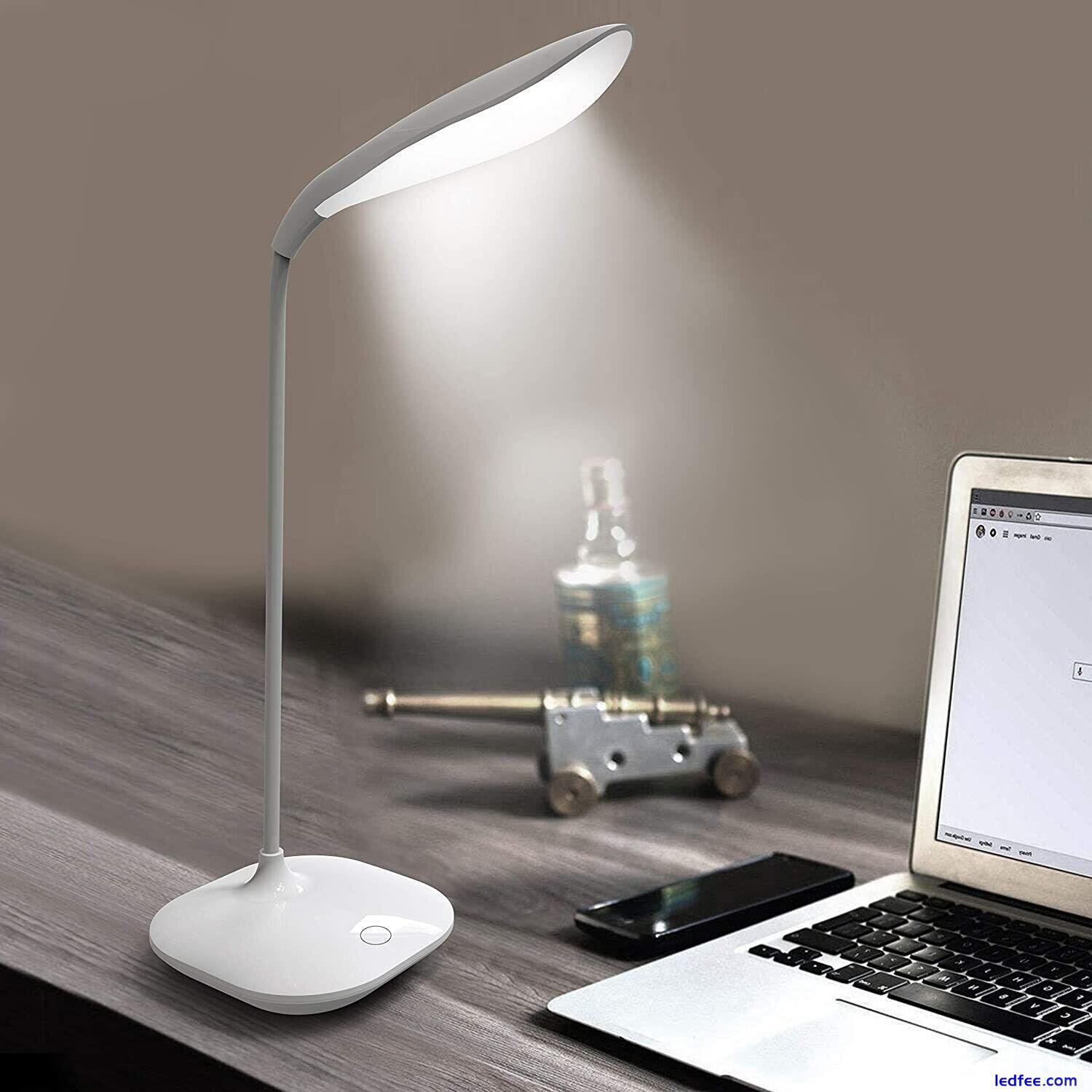 Reading Desk Lamp USB Rechargeable Dimmable LED Study Night Light Table Bedside 3 