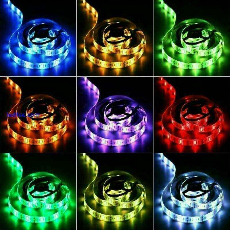 5050 RGB Colour Changing LED Strip Lights Tape TV Under Cabinet Kitchen 5m-20m 2 