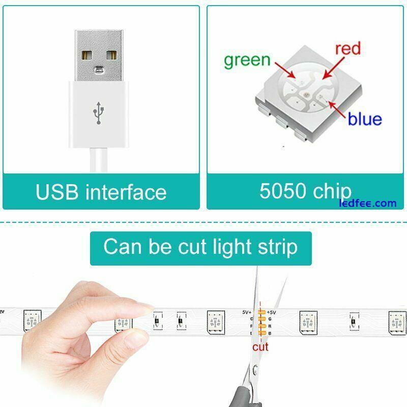 5050 RGB Colour Changing LED Strip Lights Tape TV Under Cabinet Kitchen 5m-20m 3 
