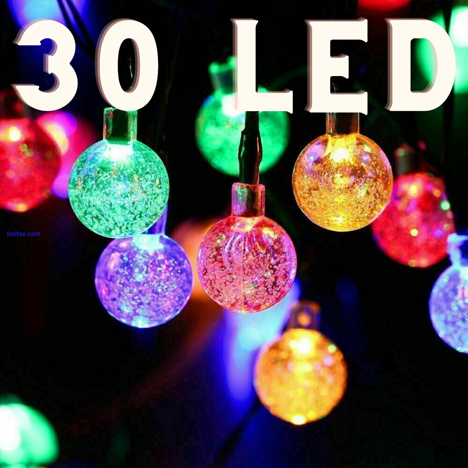 LED Solar Powered Garden Party Fairy String Crystal Ball Lights Outdoor Light 5 