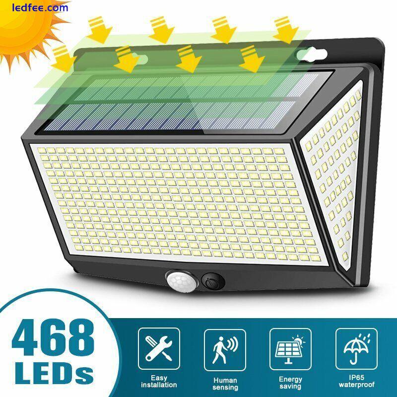 468 LED Solar Power Motion Sensor Light Outdoor Security Yard Street Wall Lamp 1 