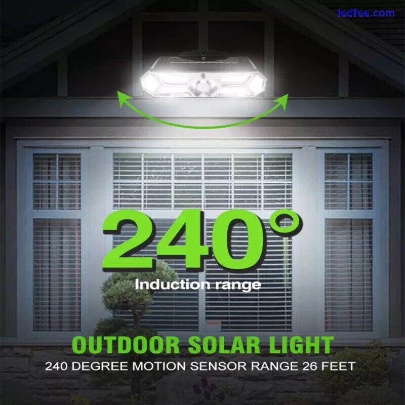 Solar Wall Lamp Motion Sensor Outdoor Garden Yard Garage Security Street Light 4 