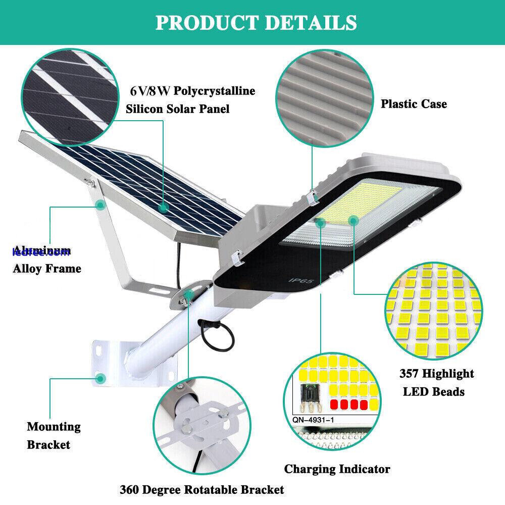 Aluminum 6V Solar Panel Street Light Roof Garden Walkway Sensor Floodlight Lamp 0 