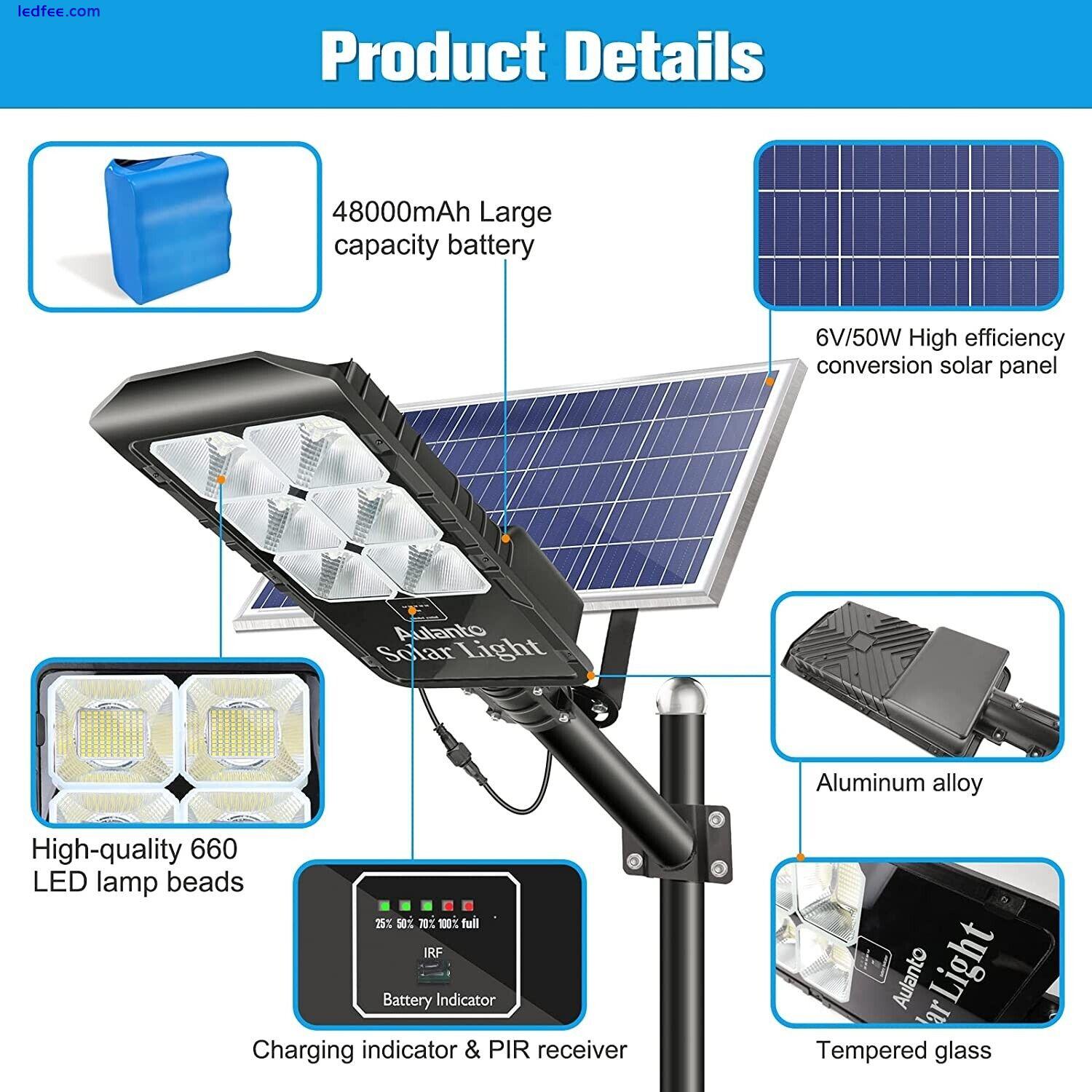 500W Solar Power Commercial Street Light Motion Sensor IP67 Remote Waterproof 2 
