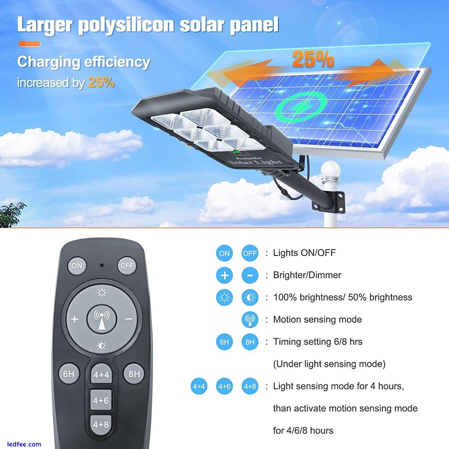 500W Solar Power Commercial Street Light Motion Sensor IP67 Remote Waterproof 3 