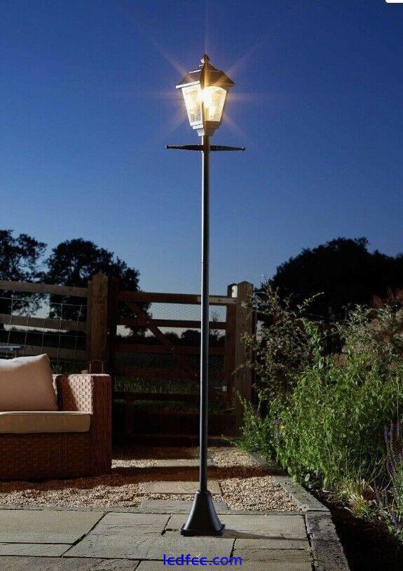 Solar Powered Vintage Style Lamp Post Victorian Style Street Light Garden Decor 0 