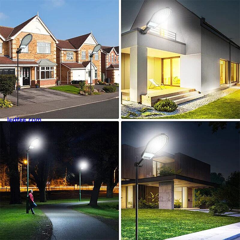 Solar Street Light Floodlight Motion Sensor Outdoor Garden Yard Garage Wall Lamp 4 