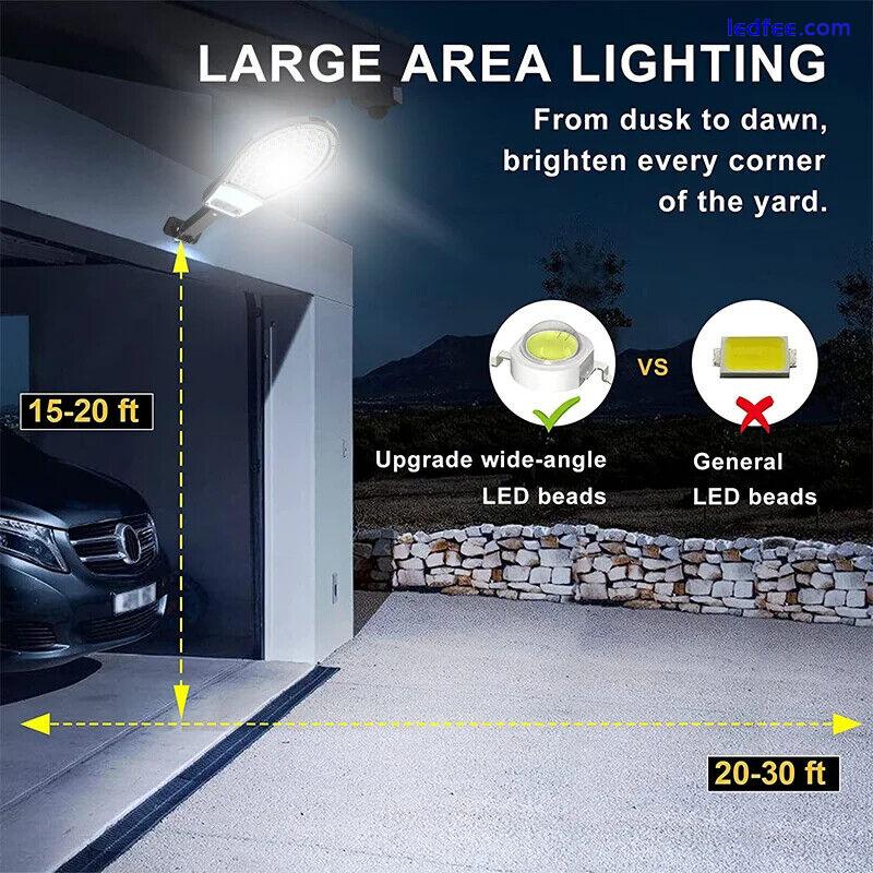 Solar Street Light Floodlight Motion Sensor Outdoor Garden Yard Garage Wall Lamp 2 