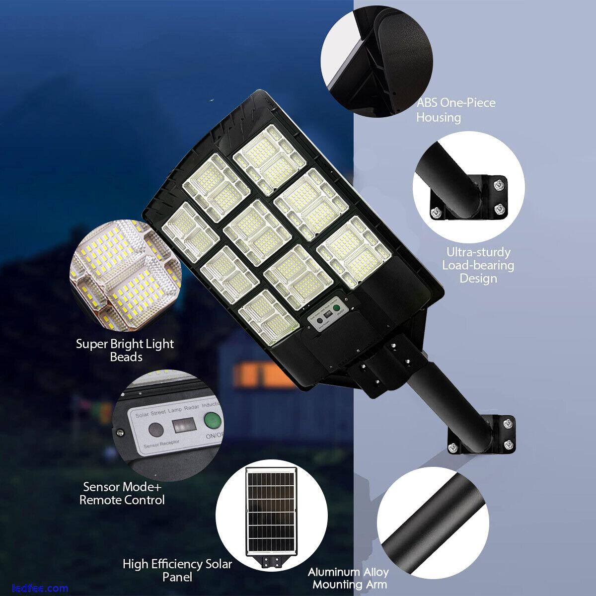 1000W Watts Commercial LED Solar Street Light Dusk to Dawn Parking Lot Road Lamp 0 