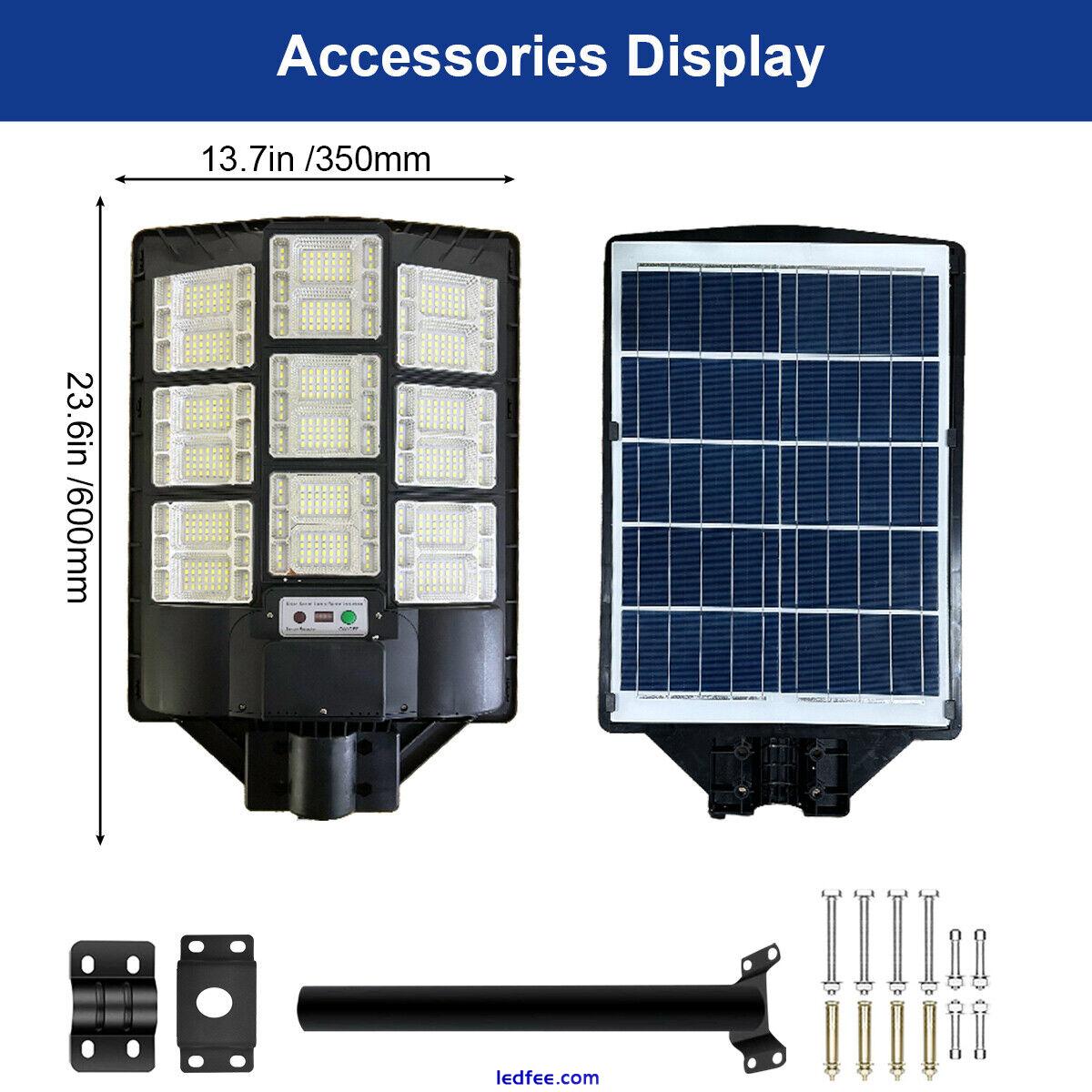 1000W Watts Commercial LED Solar Street Light Dusk to Dawn Parking Lot Road Lamp 1 