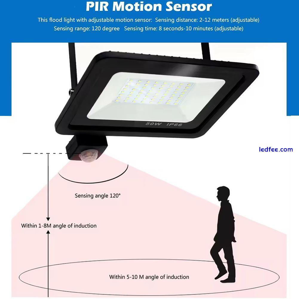 10W-150W Outdoor LED Floodlight PIR Motion Sensor Garden Flood Security Light R0 5 