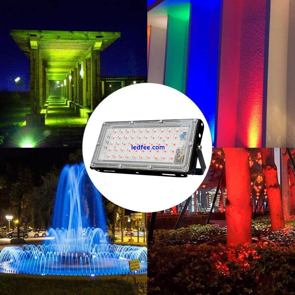 50W Led Flood Light Outdoor Garden Yard Spotlight Blue Red Green Party Bar Lamp  2 