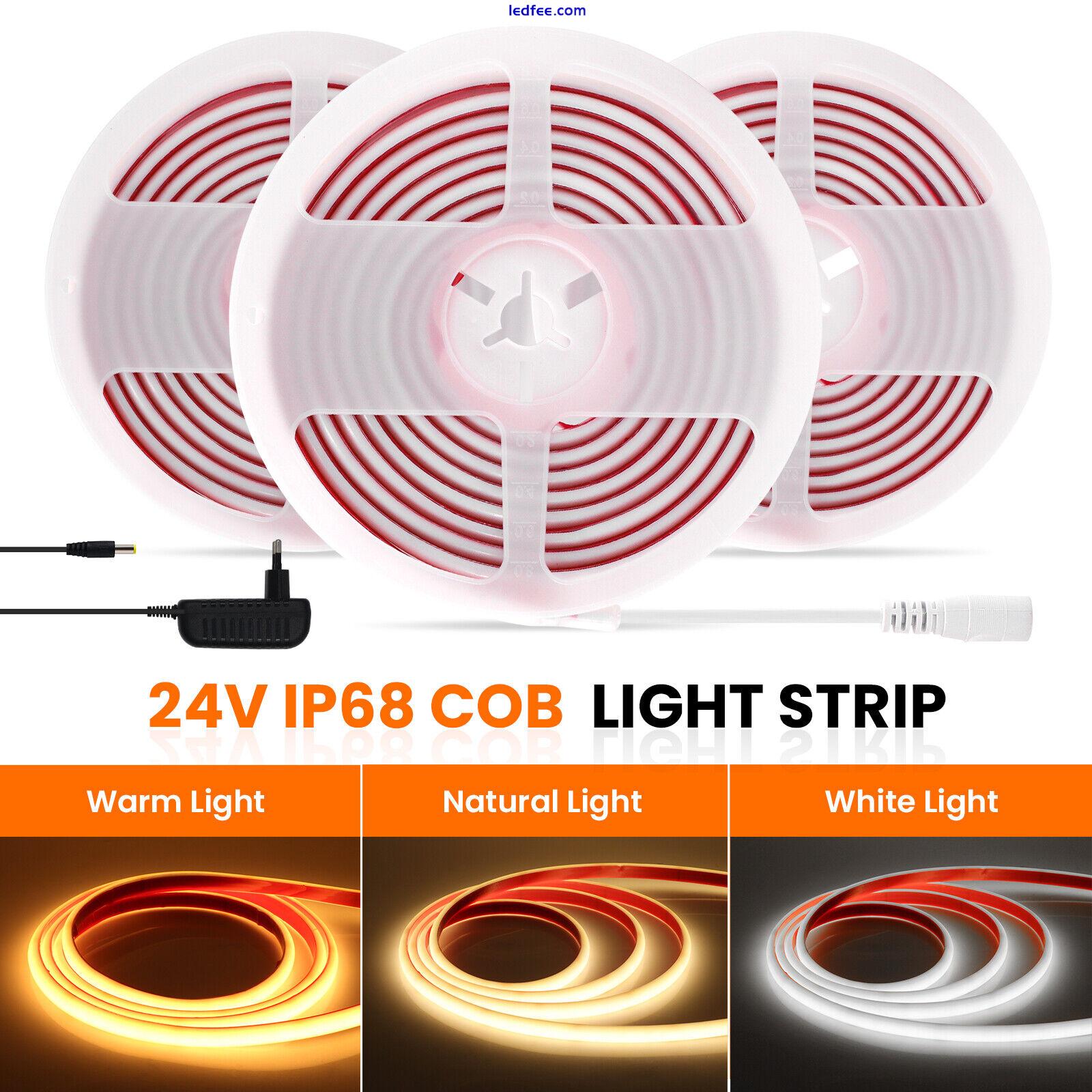 1-20m DC24V COB LED Strip Lights Waterproof IP68 WIFI Control UK Plug Outdoor 5 