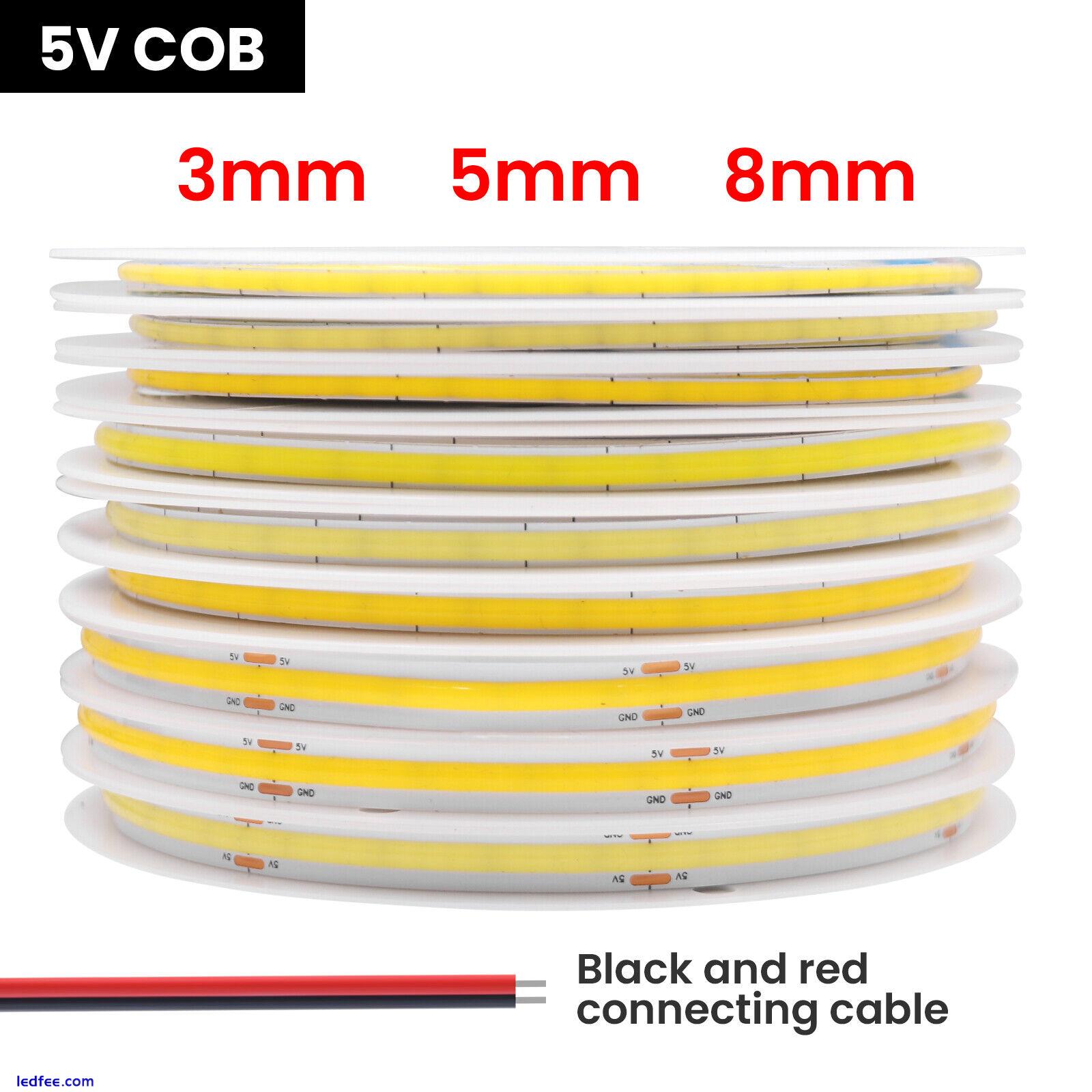 5V COB LED Strip 320LEDs/M High Density Flexible FOB Led Light Cabinet Kitchen 4 