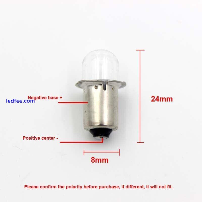2pcs LED P13.5S Flashlight Bulb 3V 4.5V 6V 12V 18v 24 White Base Bulbs Torch LED 2 