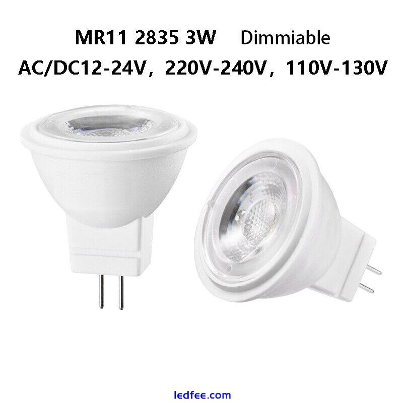 Dimmable MR11 LED Spotlight Bulb 3W GU4 2835 SMD AC/DC 12V 24V AC 220V 1 