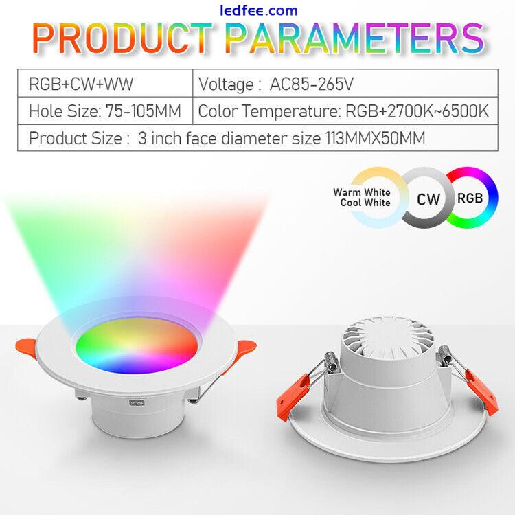 10W RGB Dimmable LED Downlight Colour Changing Recessed Spotlight Ceiling Light 4 