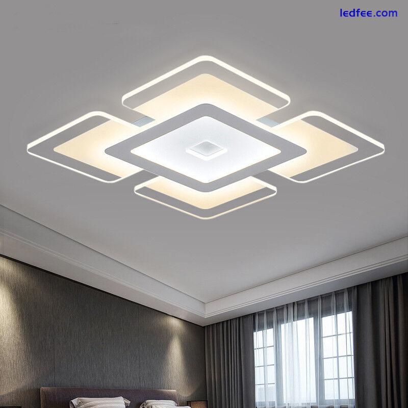 Rectangular Acrylic Modern LED Ceiling Light Living Room Bedroom Square Fixture 0 