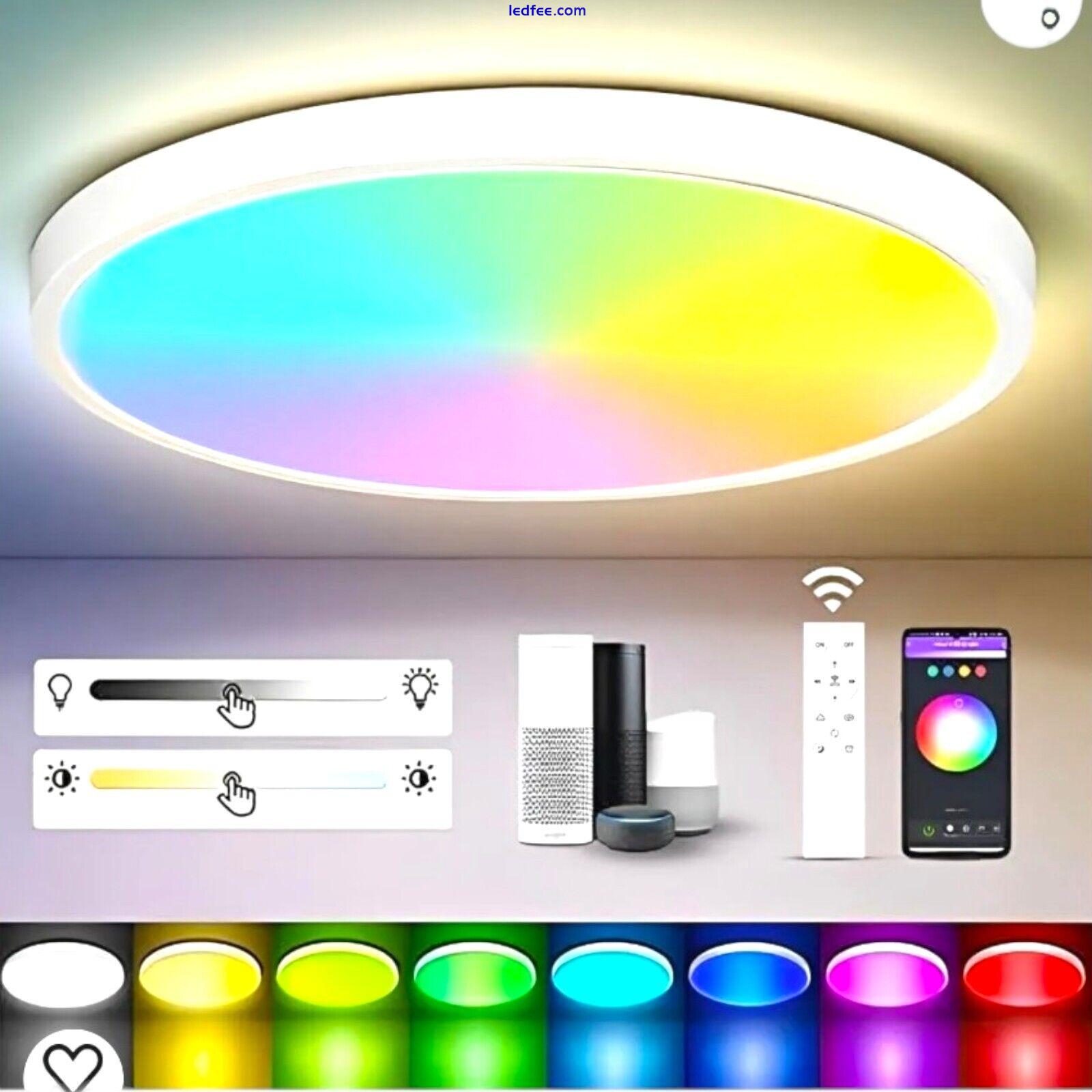 Smart LED Ceiling Light 12 Inch 24W  RGBCW Remote Control Dimmable - CANMEIJIA 3 