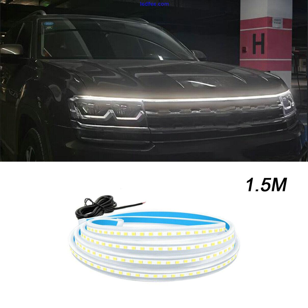 1x LED Daytime Running Light Strip Waterproof Car Flexible Dynamic LED Hood Lamp 0 