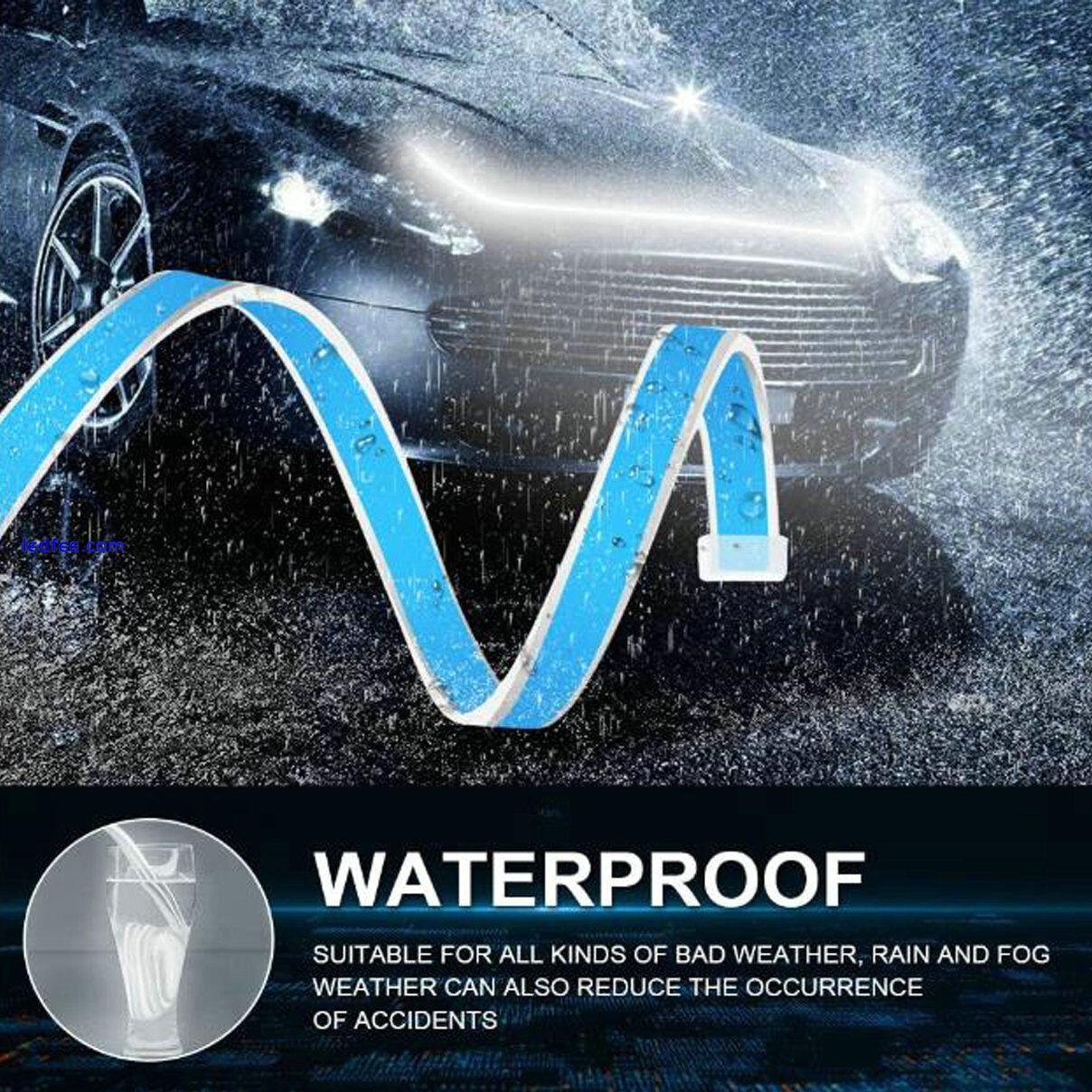 1x LED Daytime Running Light Strip Waterproof Car Flexible Dynamic LED Hood Lamp 5 