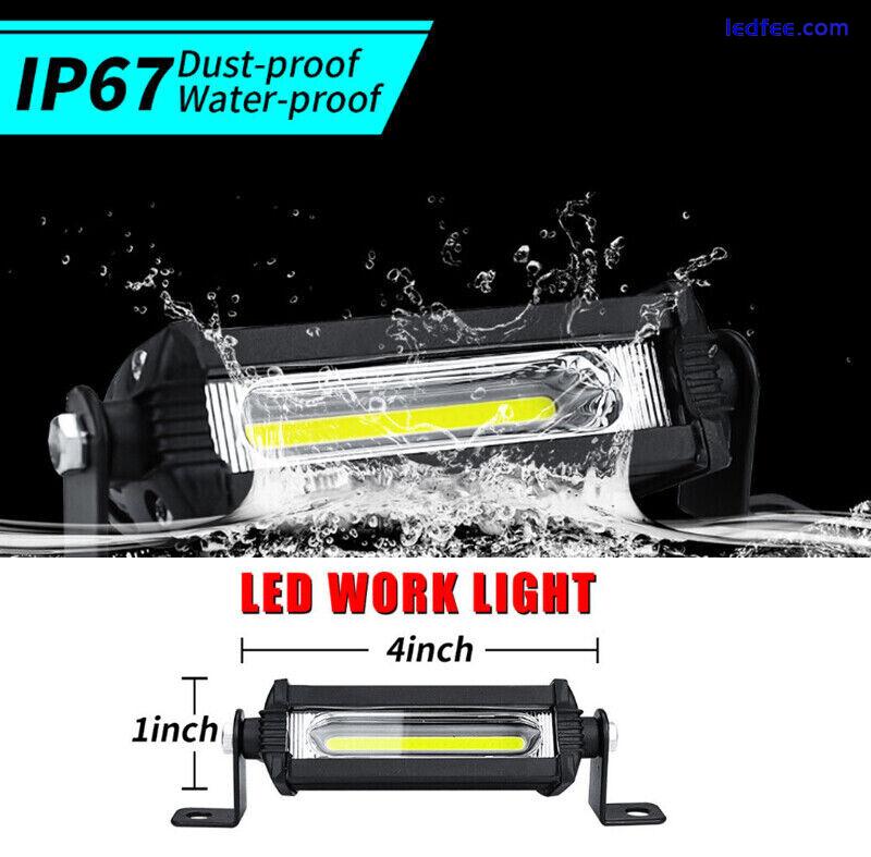 1PCS LED Light Bar Slim Single Row Work Light for Truck SUV Off Road Light 6000K 0 