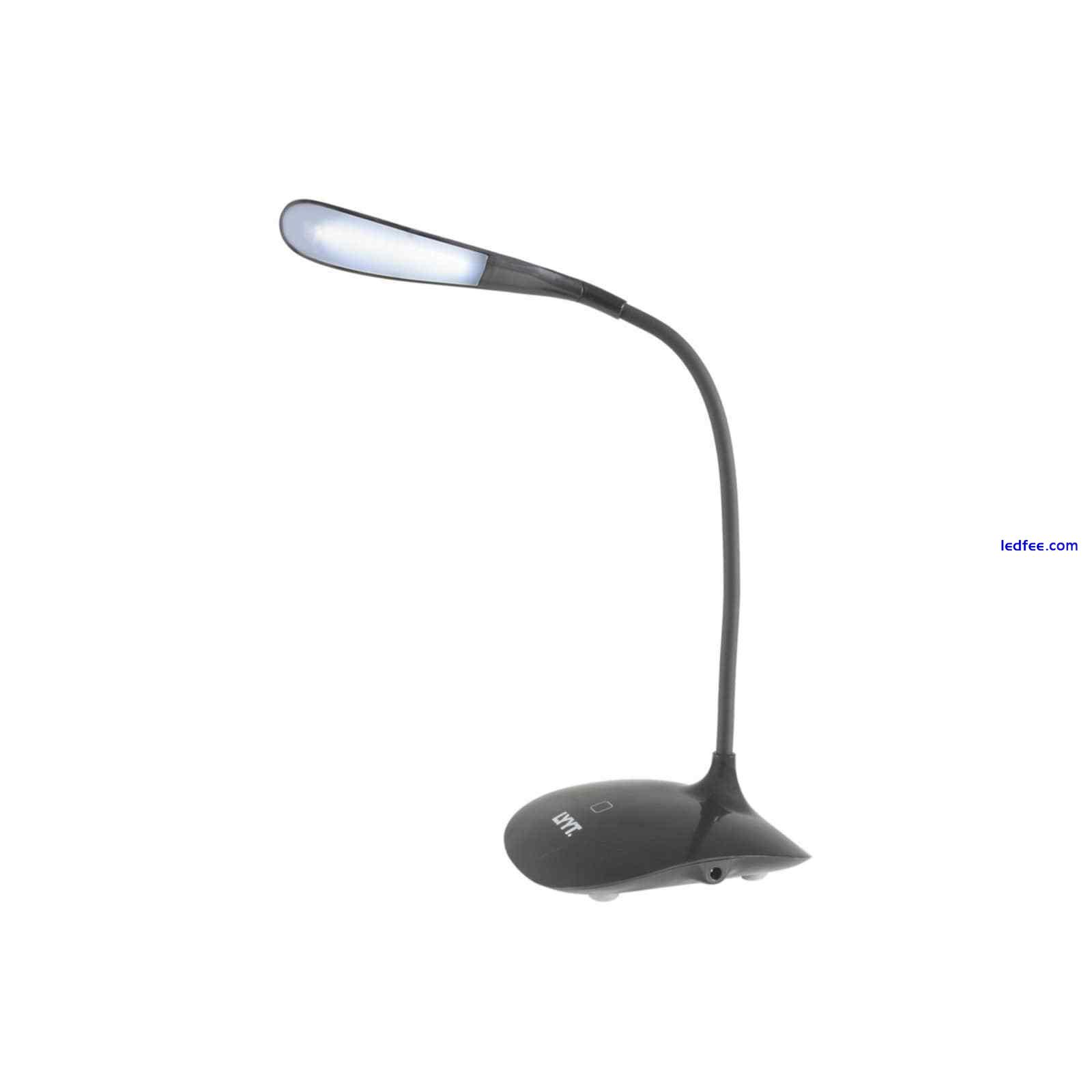 Adjustable LED Touch Sensor Dimmable Black Desk Lamp Battery or USB Powered 1 