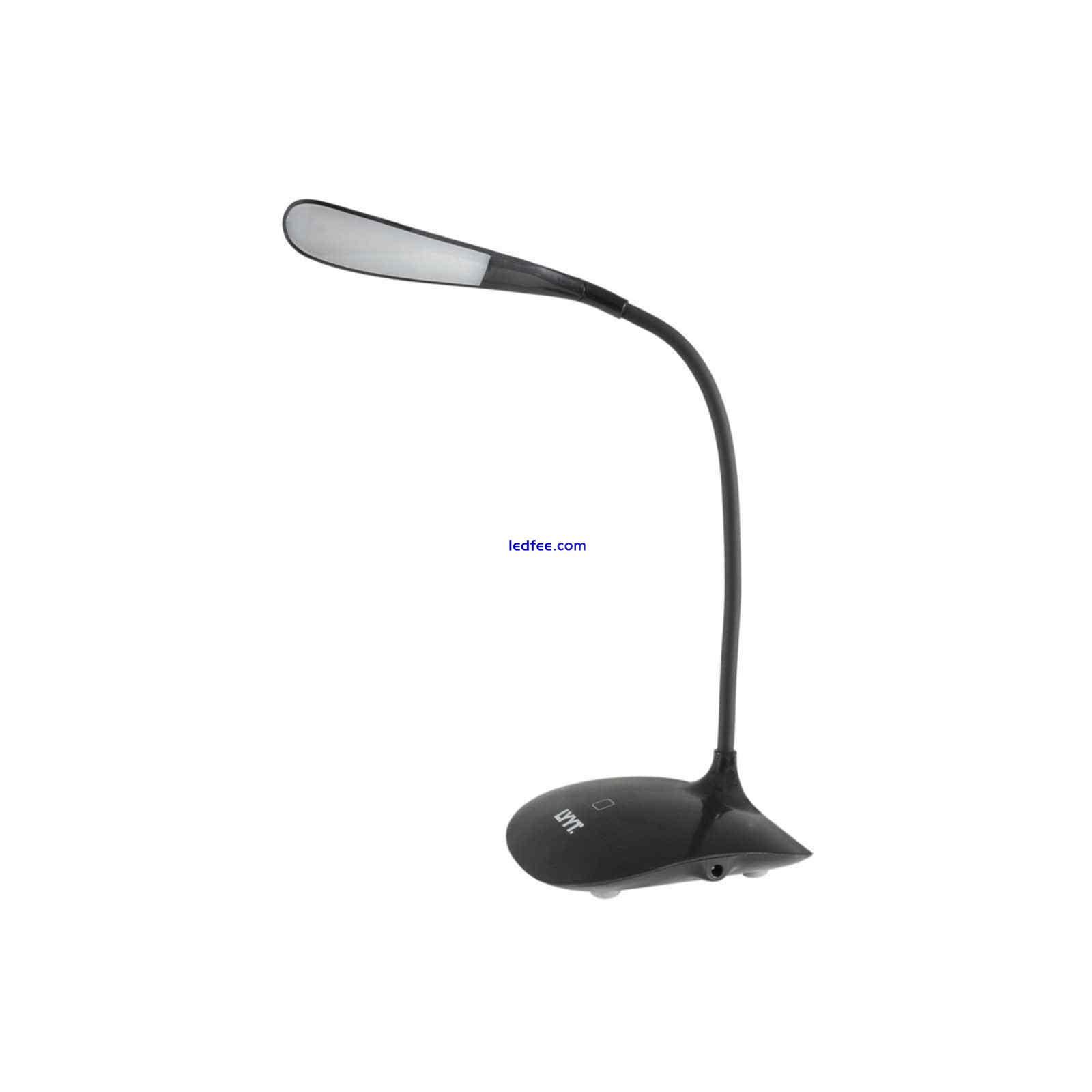 Adjustable LED Touch Sensor Dimmable Black Desk Lamp Battery or USB Powered 0 