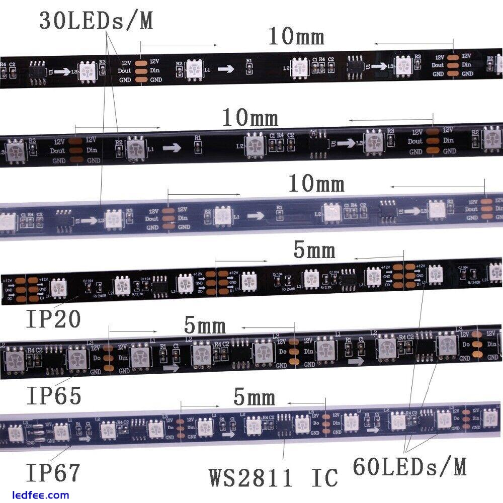 WS2811 5050 ARGB LED Strip light RGB IC Addressable Smart Pixel tape lamp DC 12V 0 