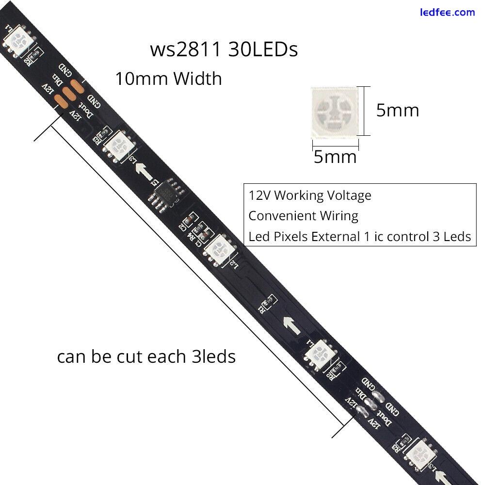 WS2811 5050 ARGB LED Strip light RGB IC Addressable Smart Pixel tape lamp DC 12V 5 