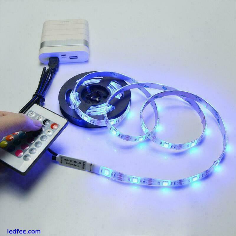 3M 5V USB LED Strip Light Waterproof SMD5050 RGB IR Remote Controller TV PC Back 4 