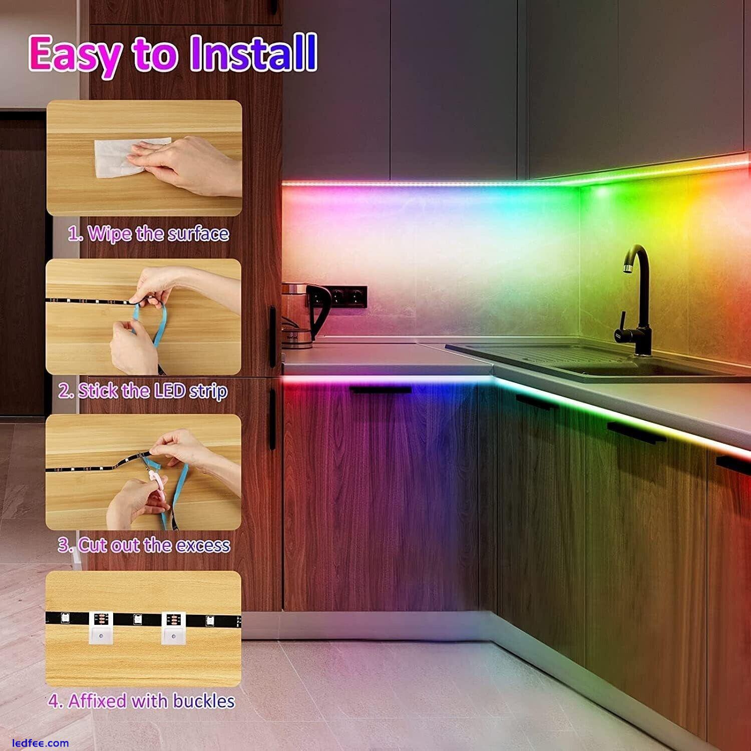 LED Strip Light 5M/16.4 ft, RGB LED Lights for Kitchen, Party, TV with Remote 3 