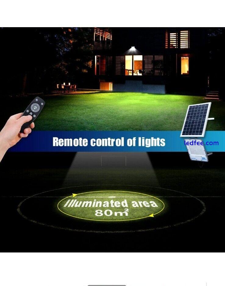100W LED Solar Floodlight Panel Street Lights Outdoor Waterproof Remote Control 1 