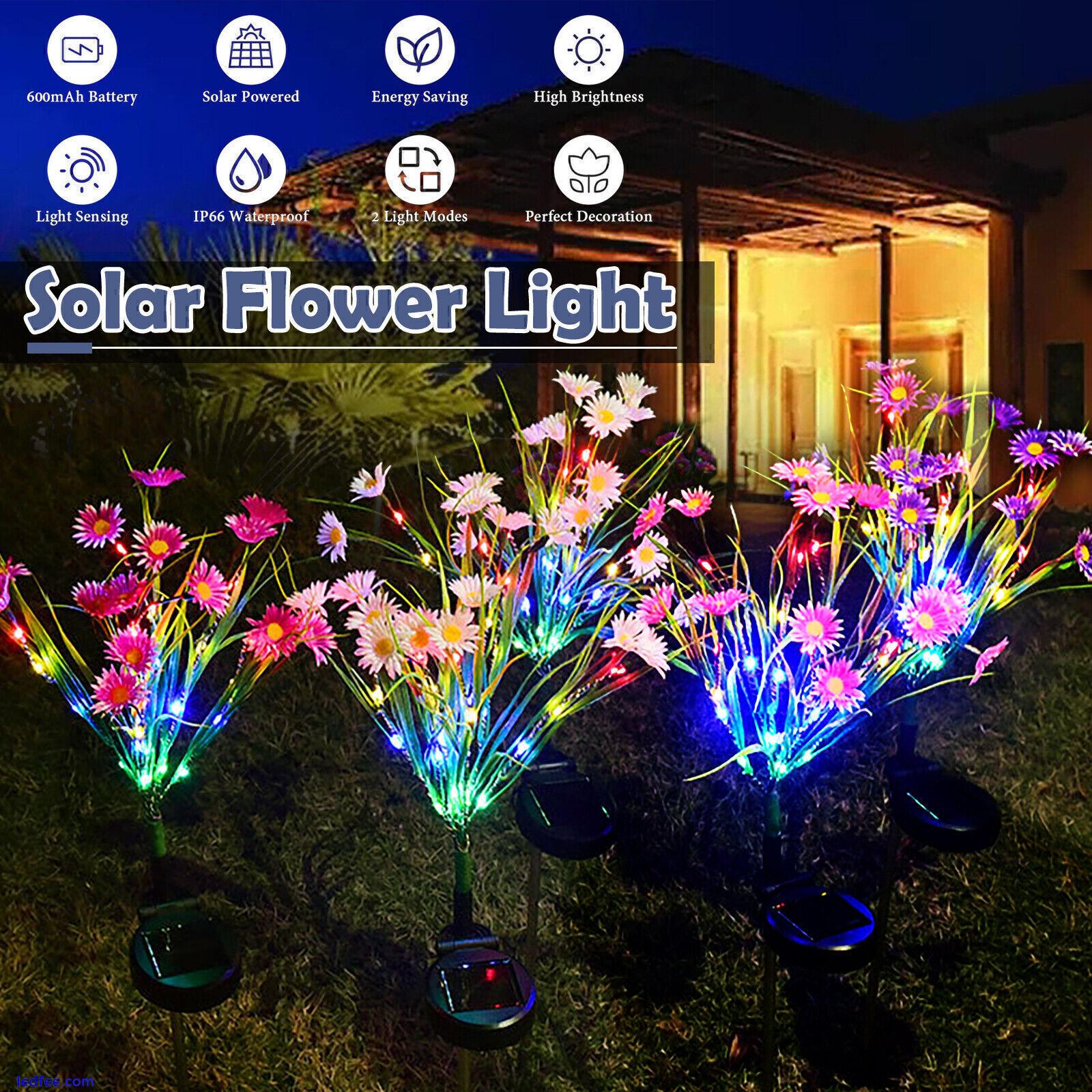 2Pack LED Solar Flower Light Outdoor Garden Lawn Stake Landscape Lamp Yard Decor 0 