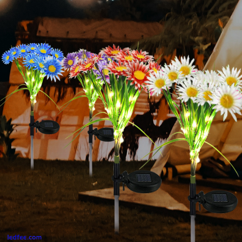 2Pack LED Solar Flower Light Outdoor Garden Lawn Stake Landscape Lamp Yard Decor 5 